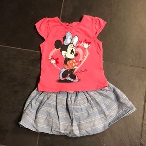 Minnie Mouse matching set with skirt & top